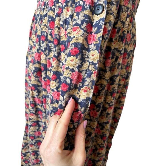 Laura Ashley 1980S FLORAL BUTTON DOWN SLEEVELESS DRESS size 10 Sleeveless - Picture 8 of 10